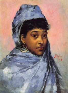  art Peintre - Jeune femme en bleu femmes Julius LeBlanc Stewart